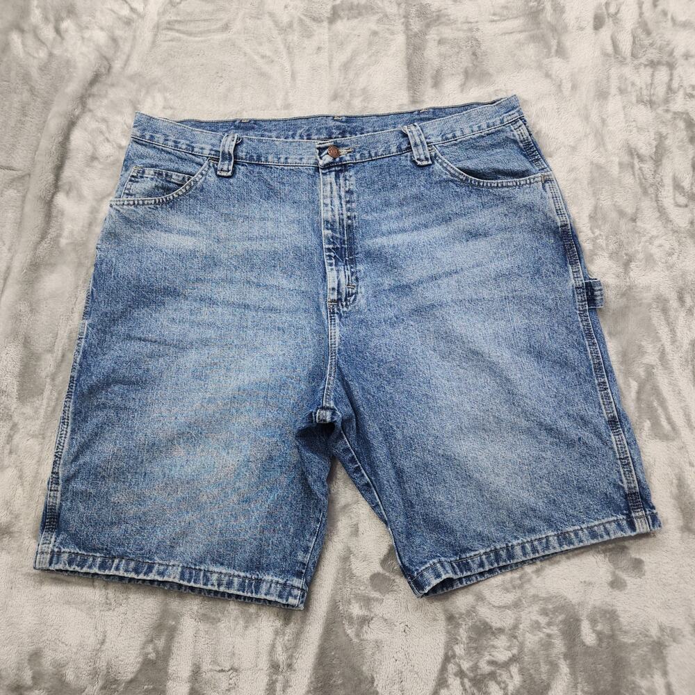 Wrangler‎ Shorts Mens 40 Blue Carpenter Cargo Pocket Denim Classic Casual Work